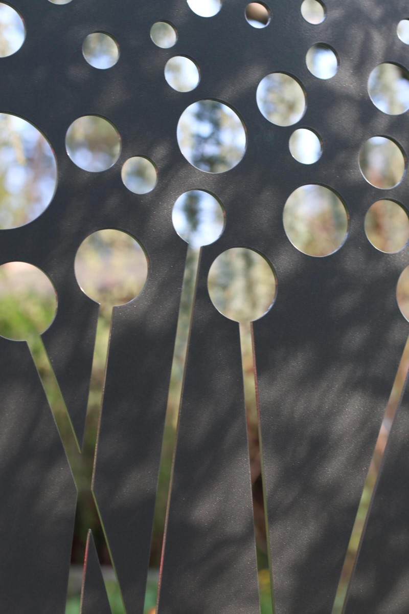 Revamp poppy field metal panel close up nature background